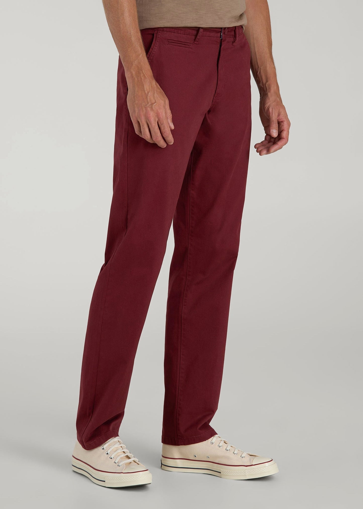 American Tall Men J1 STRAIGHT Leg Chinos for Tall Men in Red Ochre