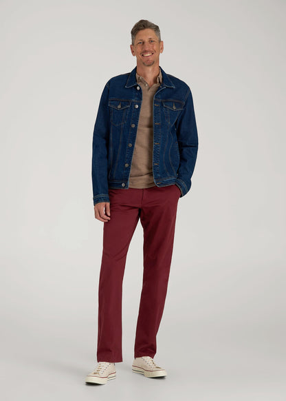 American Tall Men J1 STRAIGHT Leg Chinos for Tall Men in Red Ochre