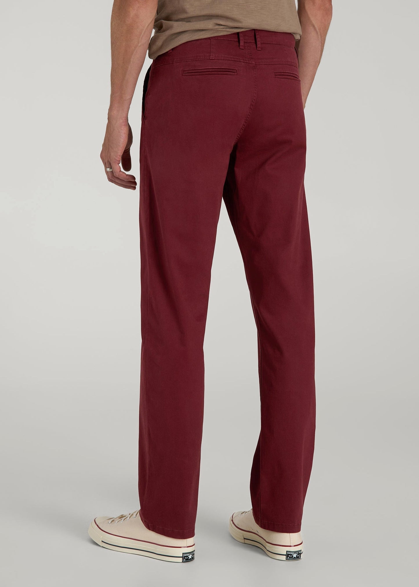 American Tall Men J1 STRAIGHT Leg Chinos for Tall Men in Red Ochre