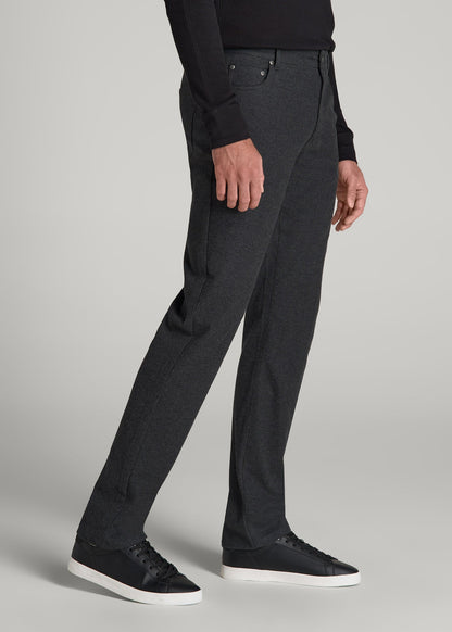 American Tall Men TAPERED-FIT Stretch Flannel 5 Pocket Pants for Tall Men in Storm Grey Mix