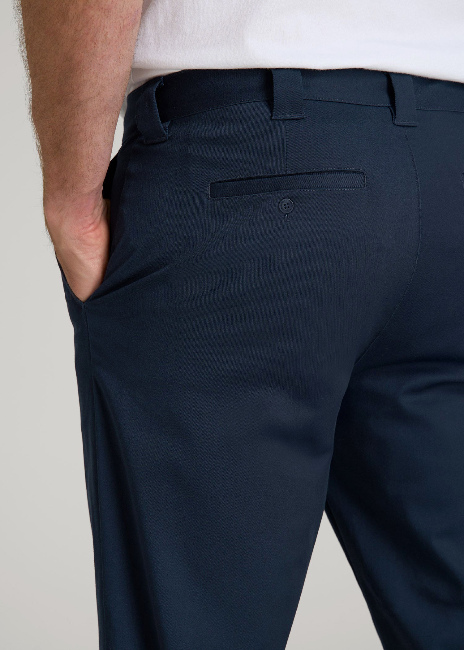 American Tall Men LJ&S Stretch Twill STRAIGHT-LEG Work Pants for Tall Men in Marine Blue
