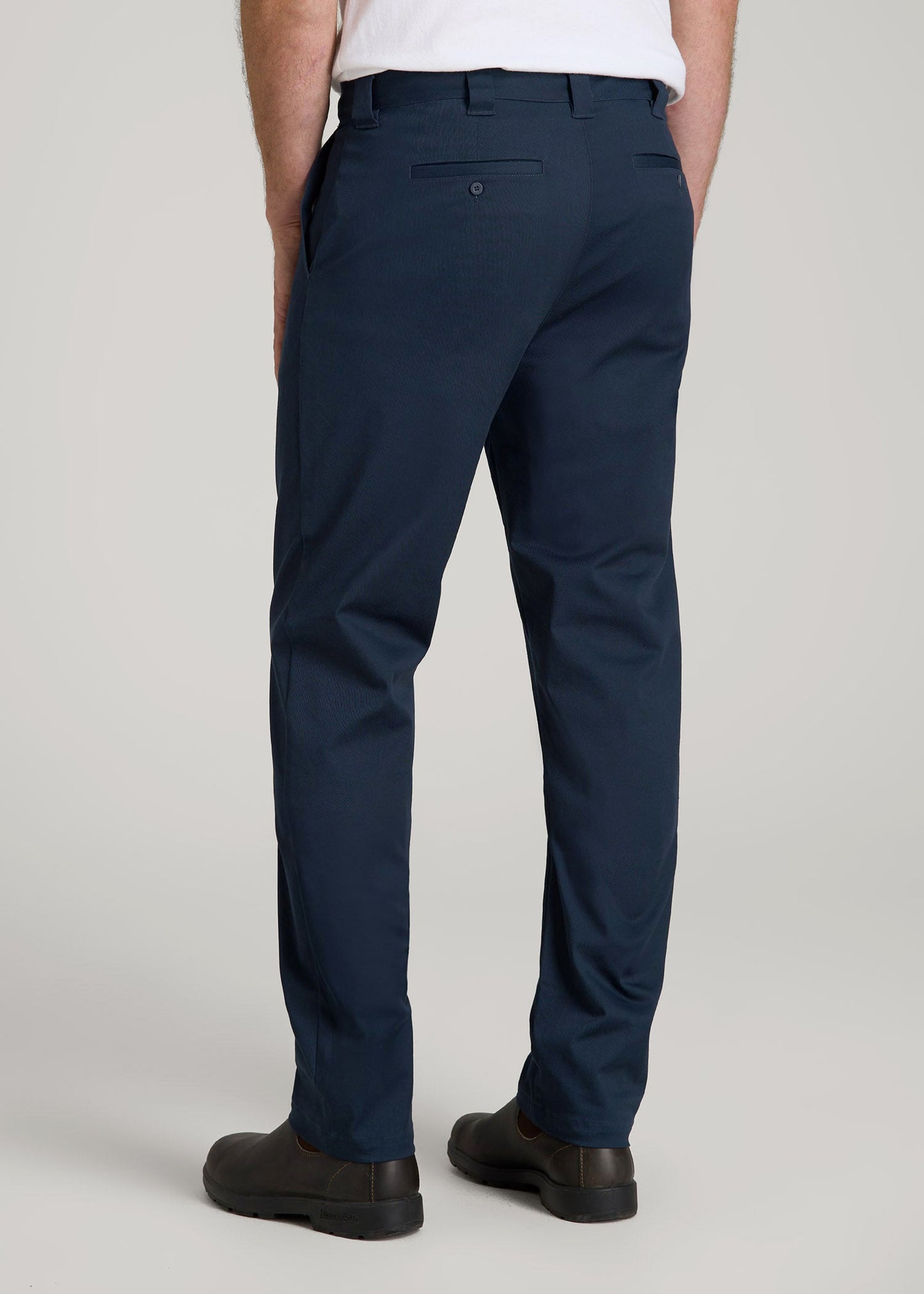 American Tall Men LJ&S Stretch Twill STRAIGHT-LEG Work Pants for Tall Men in Marine Blue