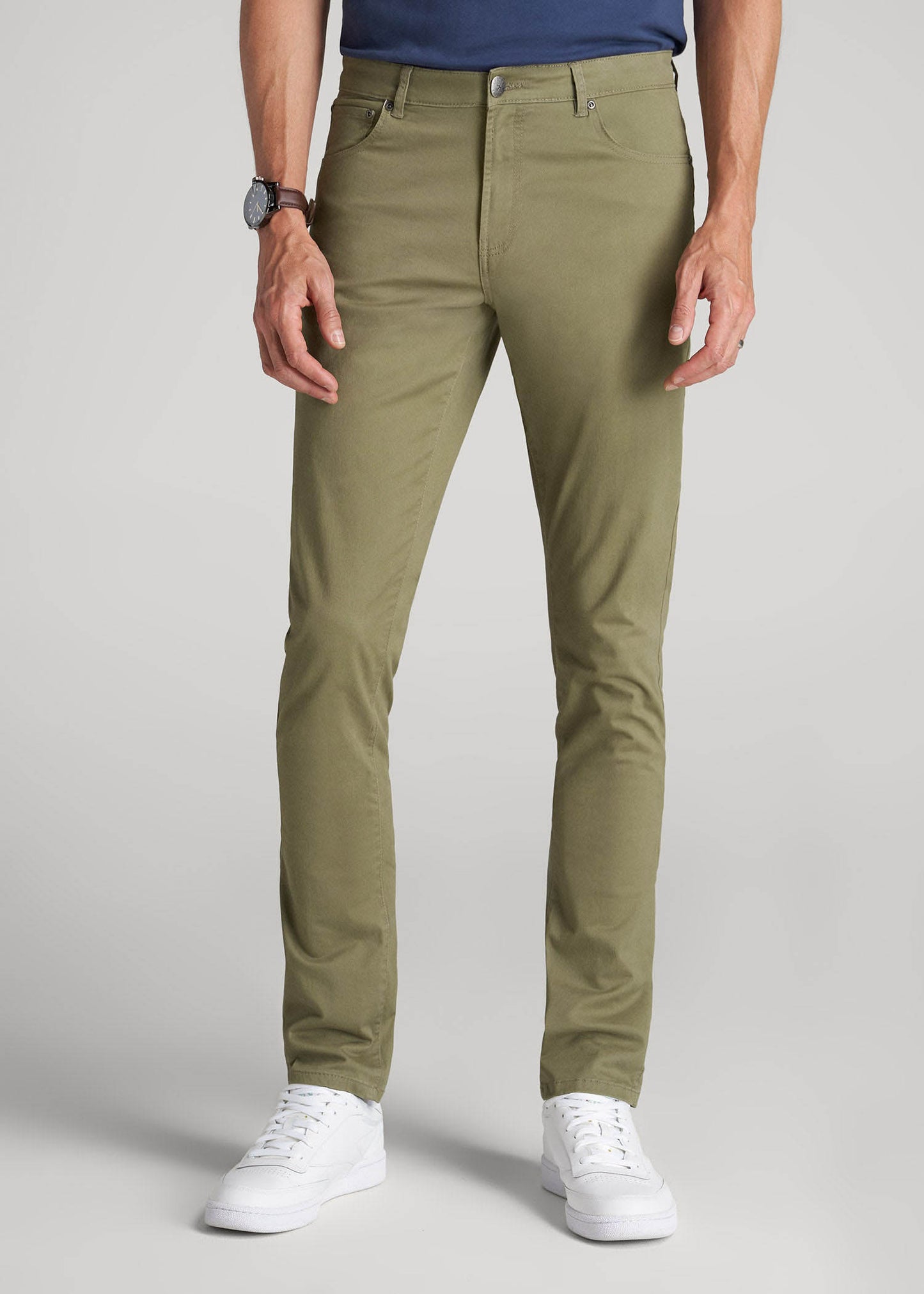 American Tall Men Carman TAPERED Fit Five Pocket Pants for Tall Men in Fatigue Green