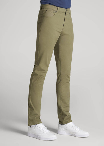 American Tall Men Carman TAPERED Fit Five Pocket Pants for Tall Men in Fatigue Green