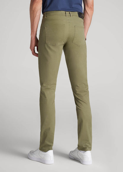 American Tall Men Carman TAPERED Fit Five Pocket Pants for Tall Men in Fatigue Green