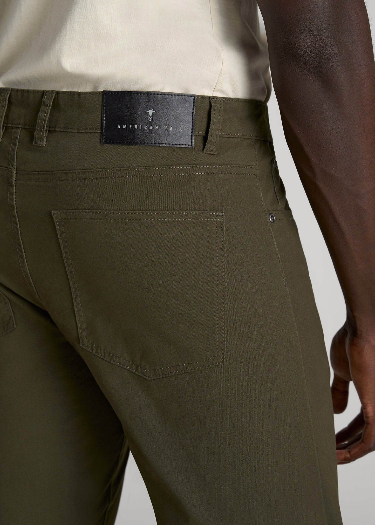 American Tall Men Carman TAPERED Fit Five Pocket Pants for Tall Men in Camo Green
