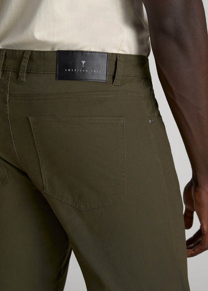 American Tall Men Carman TAPERED Fit Five Pocket Pants for Tall Men in Camo Green