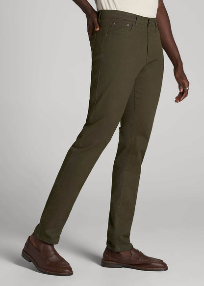 American Tall Men Carman TAPERED Fit Five Pocket Pants for Tall Men in Camo Green