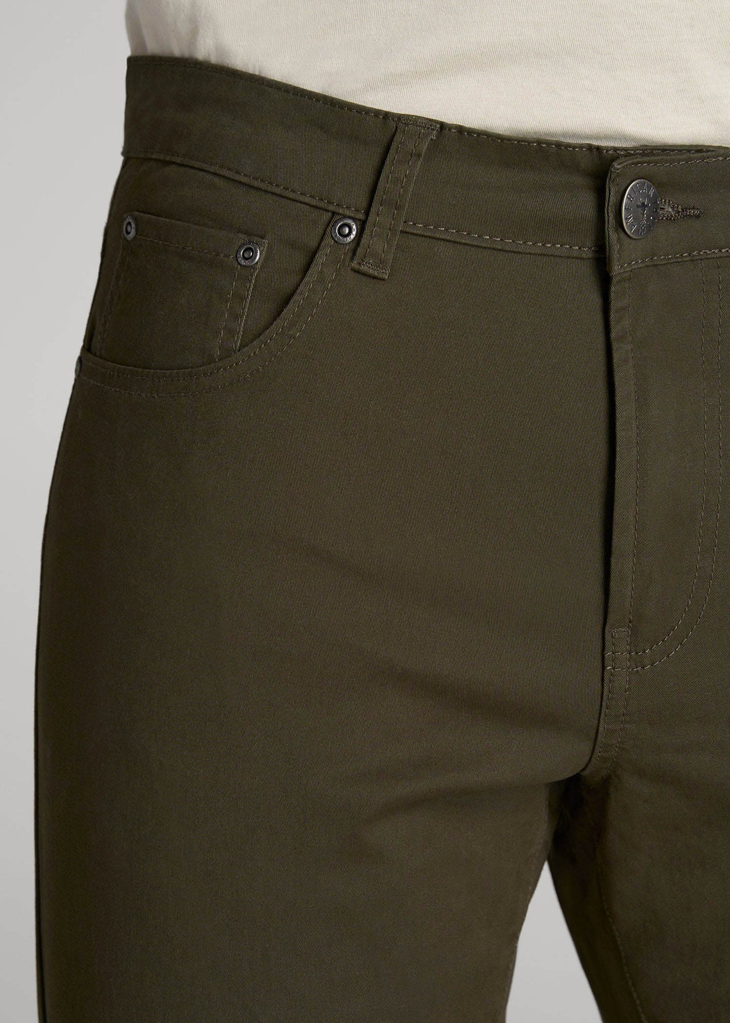American Tall Men Carman TAPERED Fit Five Pocket Pants for Tall Men in Camo Green