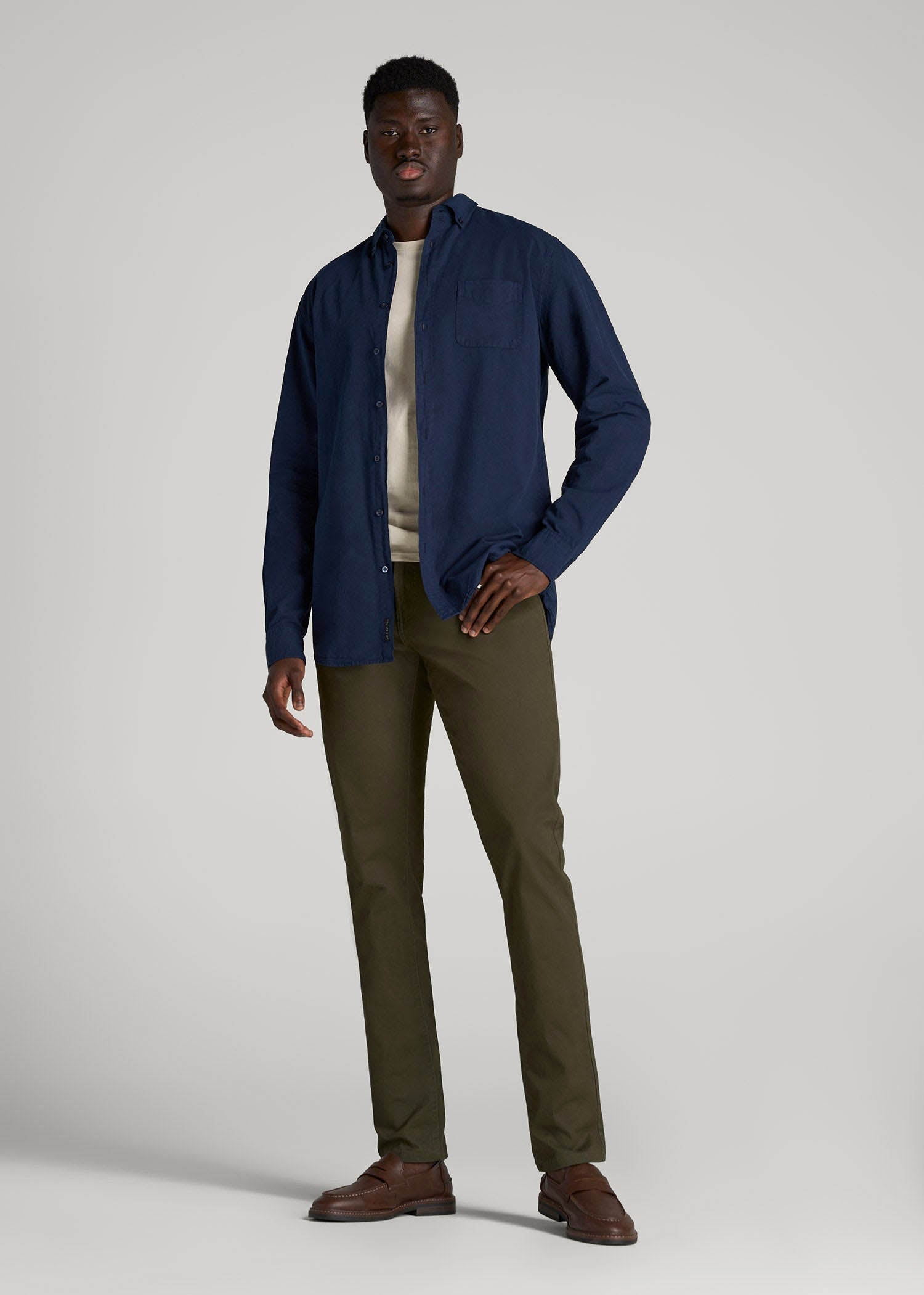 American Tall Men Carman TAPERED Fit Five Pocket Pants for Tall Men in Camo Green