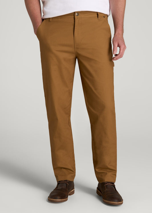 American Tall Men LJ&S Stretch Canvas REGULAR-FIT Carpenter's Pants for Tall Men in Dusty Brown