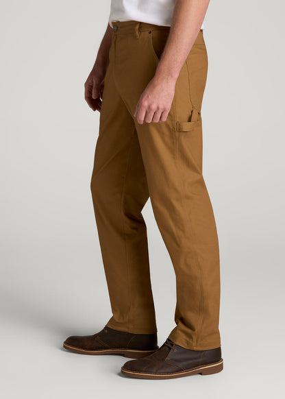 American Tall Men LJ&S Stretch Canvas REGULAR-FIT Carpenter's Pants for Tall Men in Dusty Brown