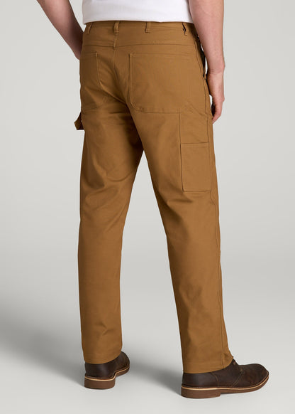 American Tall Men LJ&S Stretch Canvas REGULAR-FIT Carpenter's Pants for Tall Men in Dusty Brown