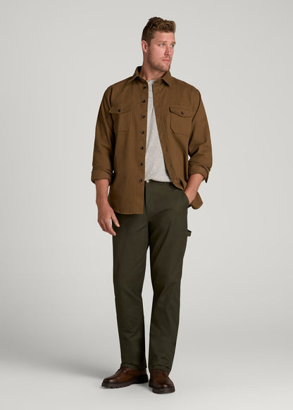 American Tall Men LJ&S Stretch Canvas REGULAR-FIT Carpenter's Pants for Tall Men in Thyme Green