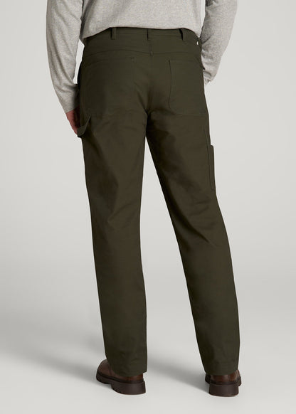 American Tall Men LJ&S Stretch Canvas REGULAR-FIT Carpenter's Pants for Tall Men in Thyme Green
