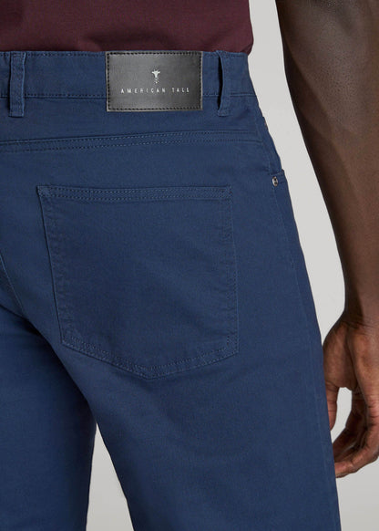 American Tall Men Dylan Slim Fit Five-Pocket Pants For Tall Men in Marine Navy