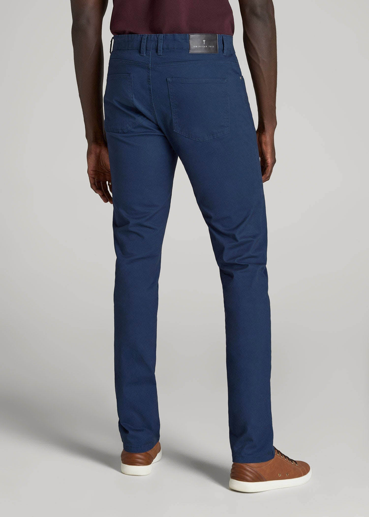 American Tall Men Dylan Slim Fit Five-Pocket Pants For Tall Men in Marine Navy