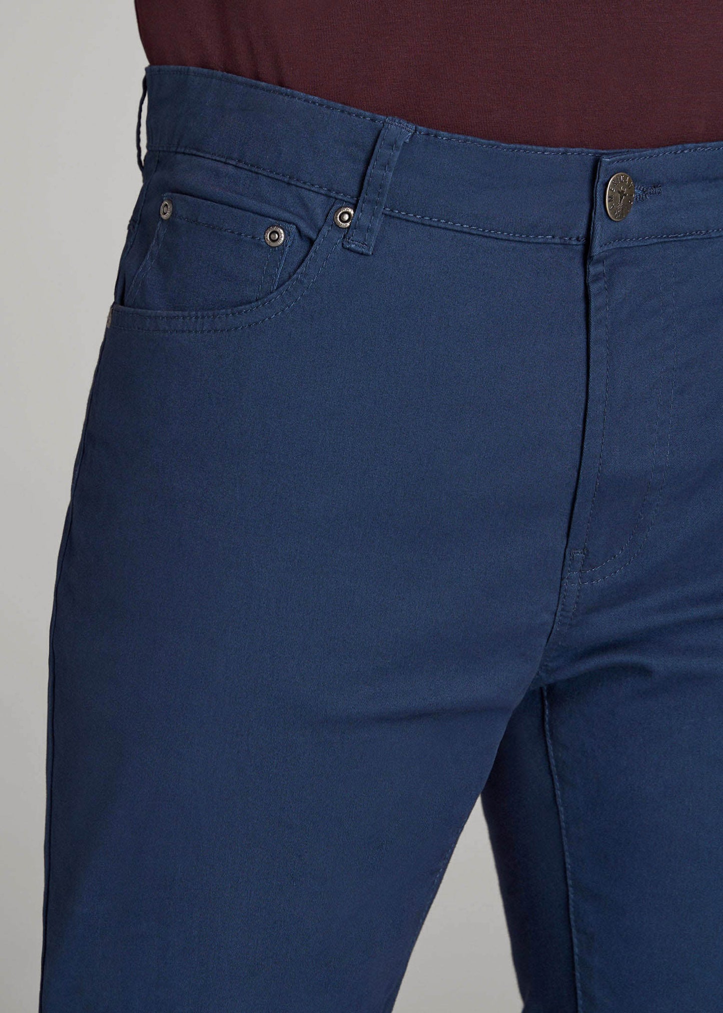 American Tall Men Dylan Slim Fit Five-Pocket Pants For Tall Men in Marine Navy