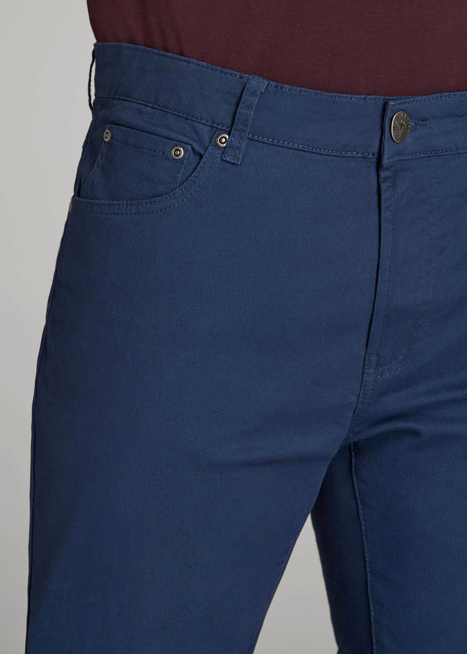 American Tall Men Dylan Slim Fit Five-Pocket Pants For Tall Men in Marine Navy