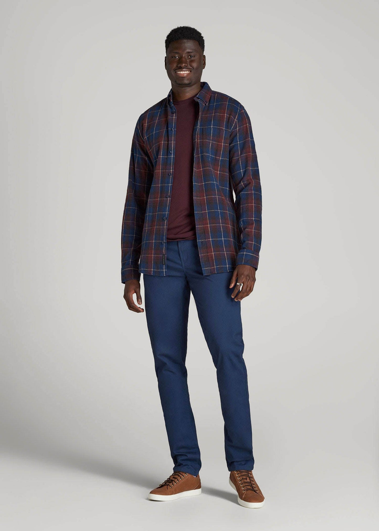 American Tall Men Dylan Slim Fit Five-Pocket Pants For Tall Men in Marine Navy