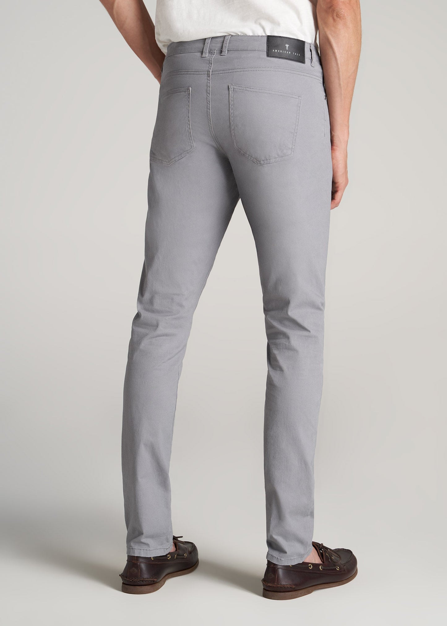 American Tall Men Carman TAPERED Fit Five Pocket Pants for Tall Men in Pebble Grey