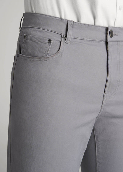 American Tall Men Dylan Slim Fit Five-Pocket Pants For Tall Men in Pebble Grey
