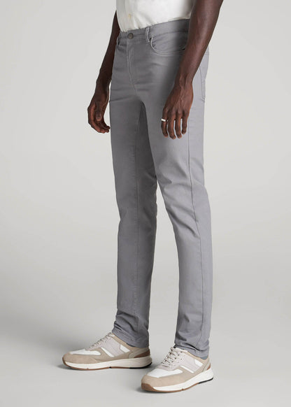 American Tall Men Dylan Slim Fit Five-Pocket Pants For Tall Men in Pebble Grey