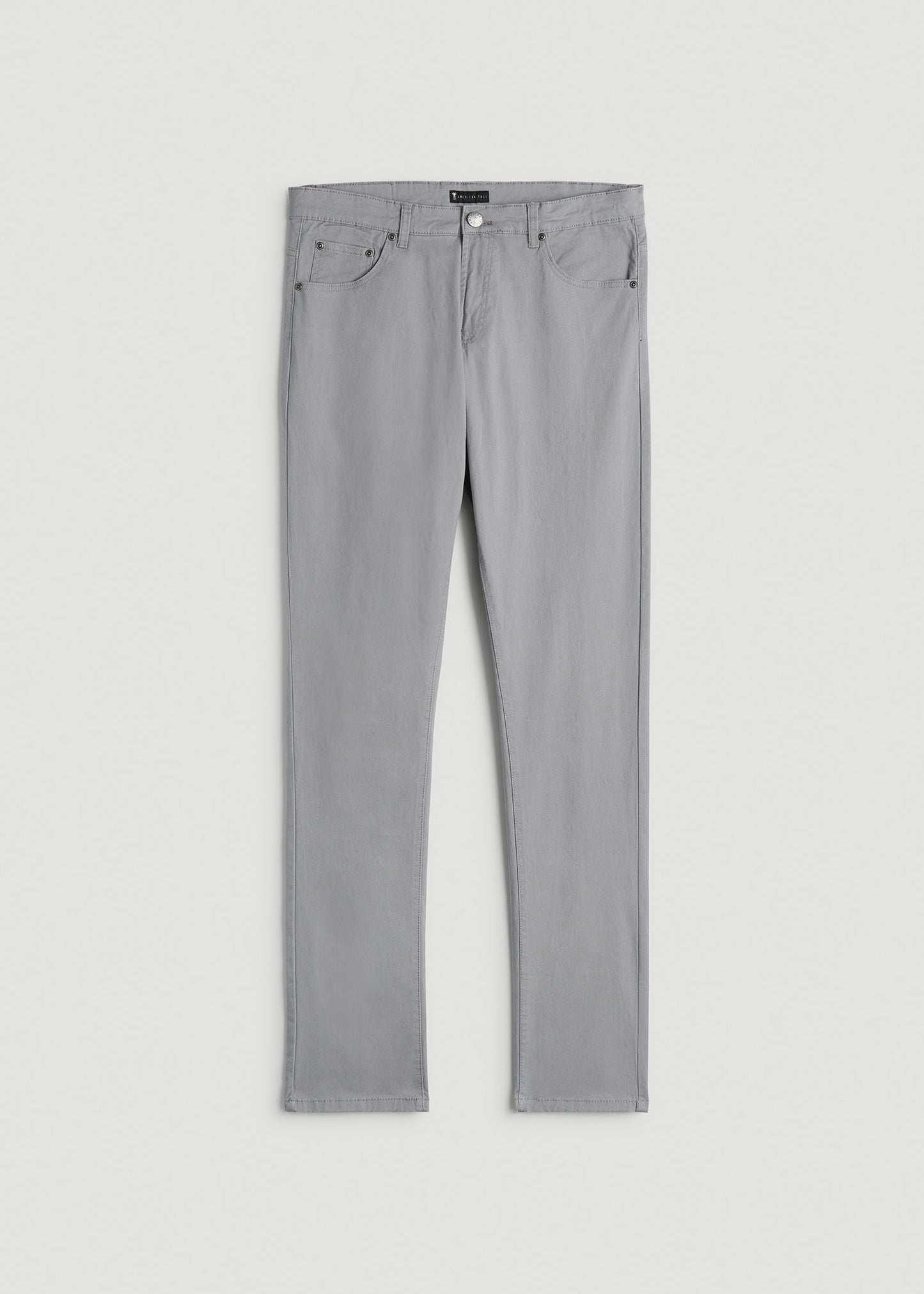 American Tall Men Dylan Slim Fit Five-Pocket Pants For Tall Men in Pebble Grey