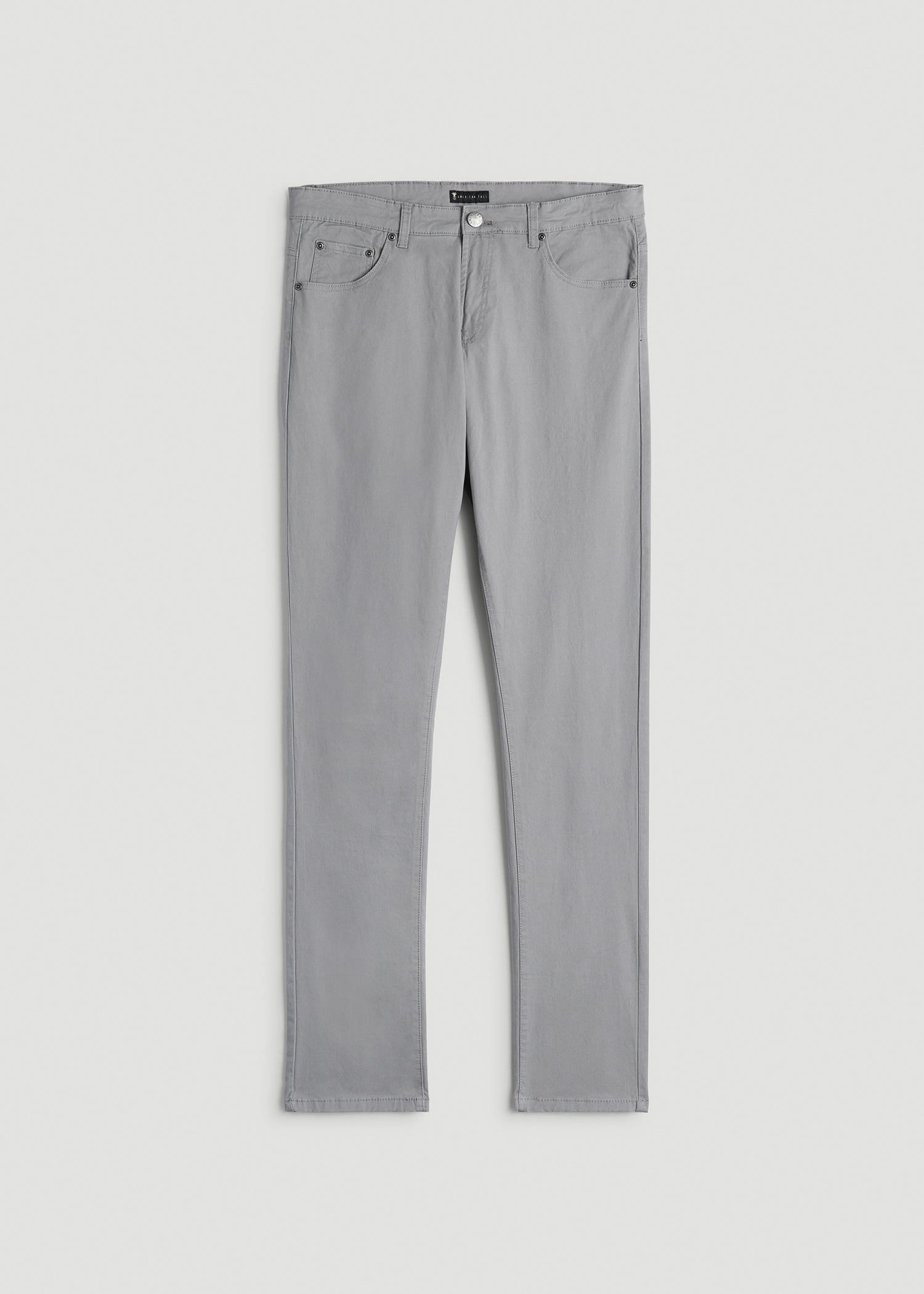 American Tall Men Dylan Slim Fit Five-Pocket Pants For Tall Men in Pebble Grey