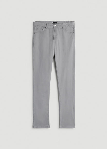 American Tall Men Dylan Slim Fit Five-Pocket Pants For Tall Men in Pebble Grey