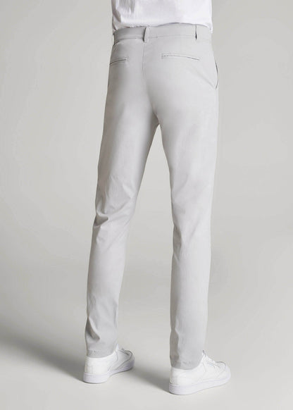 American Tall Men TAPERED FIT Traveler Chino Pants for Tall Men in Light Grey