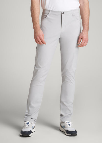 American Tall Men TAPERED-FIT Traveler Pants for Tall Men in Light Grey