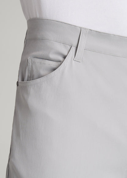 American Tall Men TAPERED-FIT Traveler Pants for Tall Men in Light Grey