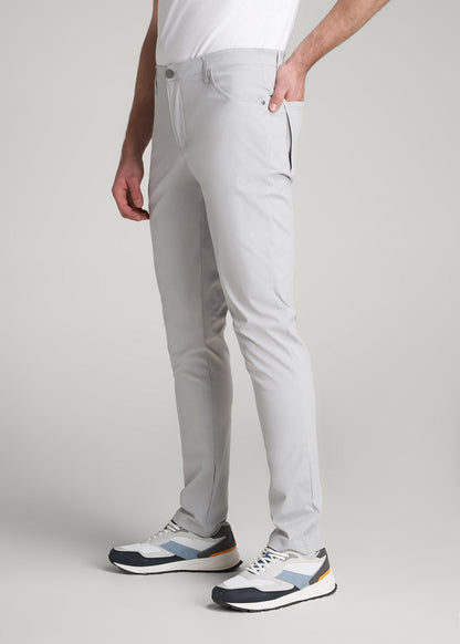 American Tall Men TAPERED-FIT Traveler Pants for Tall Men in Light Grey
