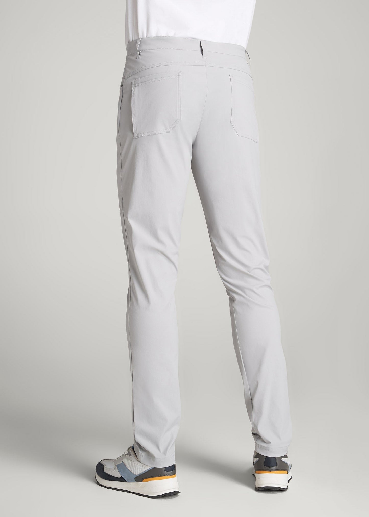 American Tall Men TAPERED-FIT Traveler Pants for Tall Men in Light Grey