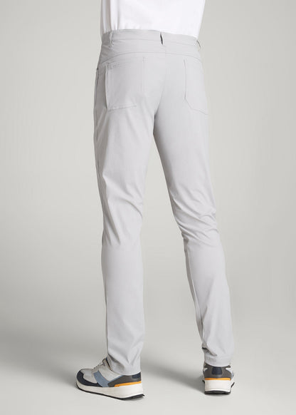 American Tall Men TAPERED-FIT Traveler Pants for Tall Men in Light Grey