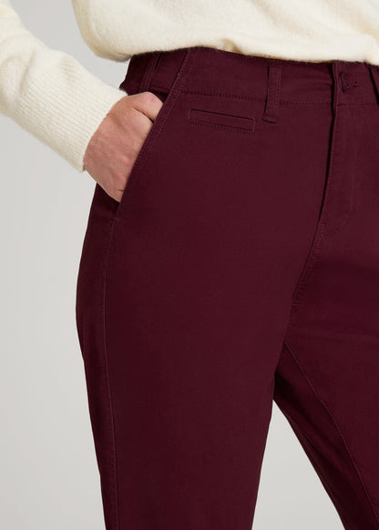 American Tall Women High Rise Tapered Chino Pants for Tall Women in Port Royale