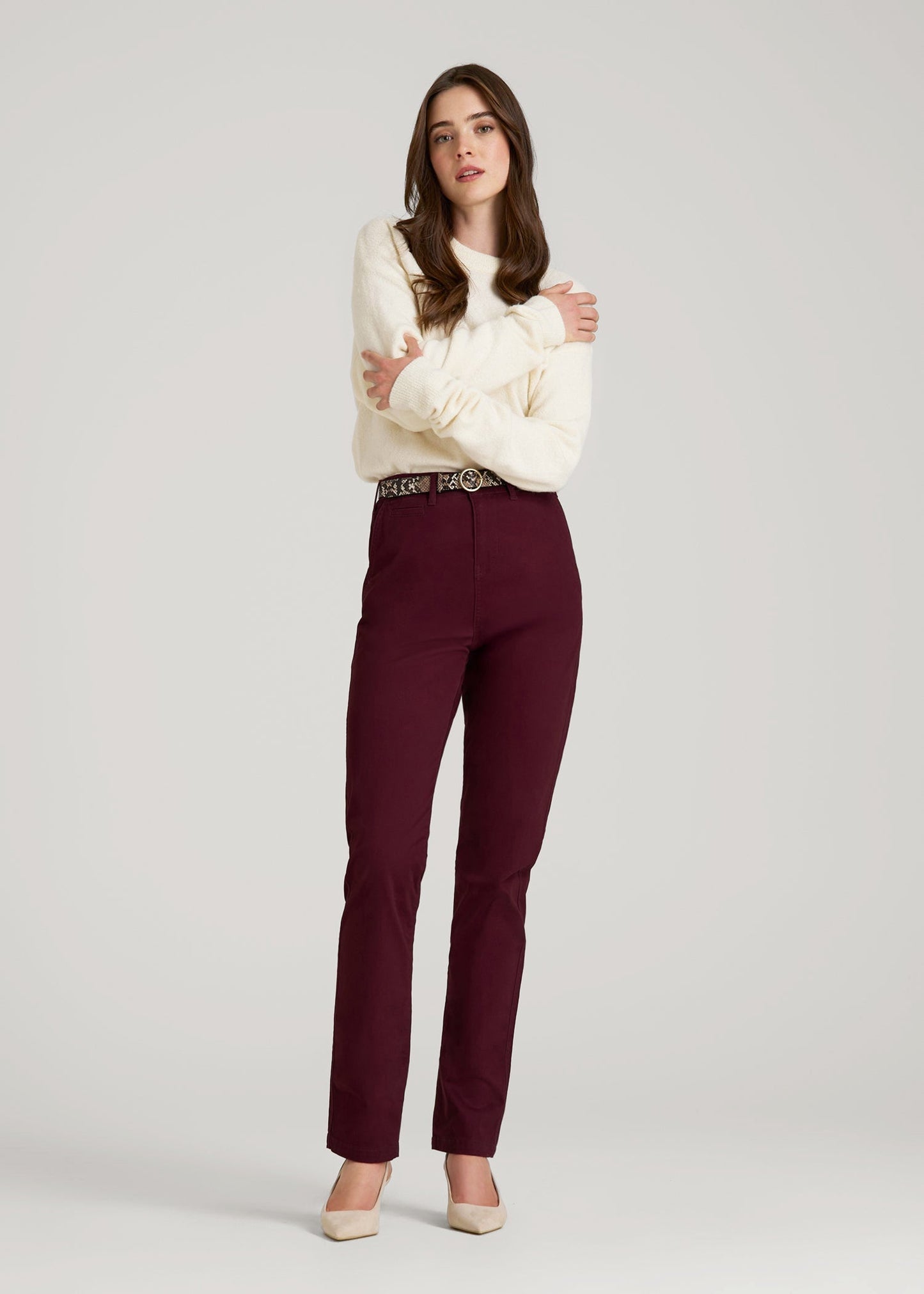 American Tall Women High Rise Tapered Chino Pants for Tall Women in Port Royale
