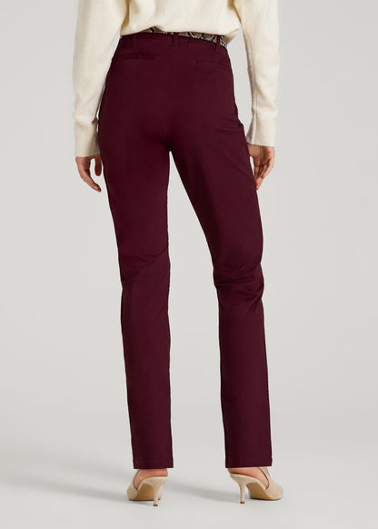 American Tall Women High Rise Tapered Chino Pants for Tall Women in Port Royale