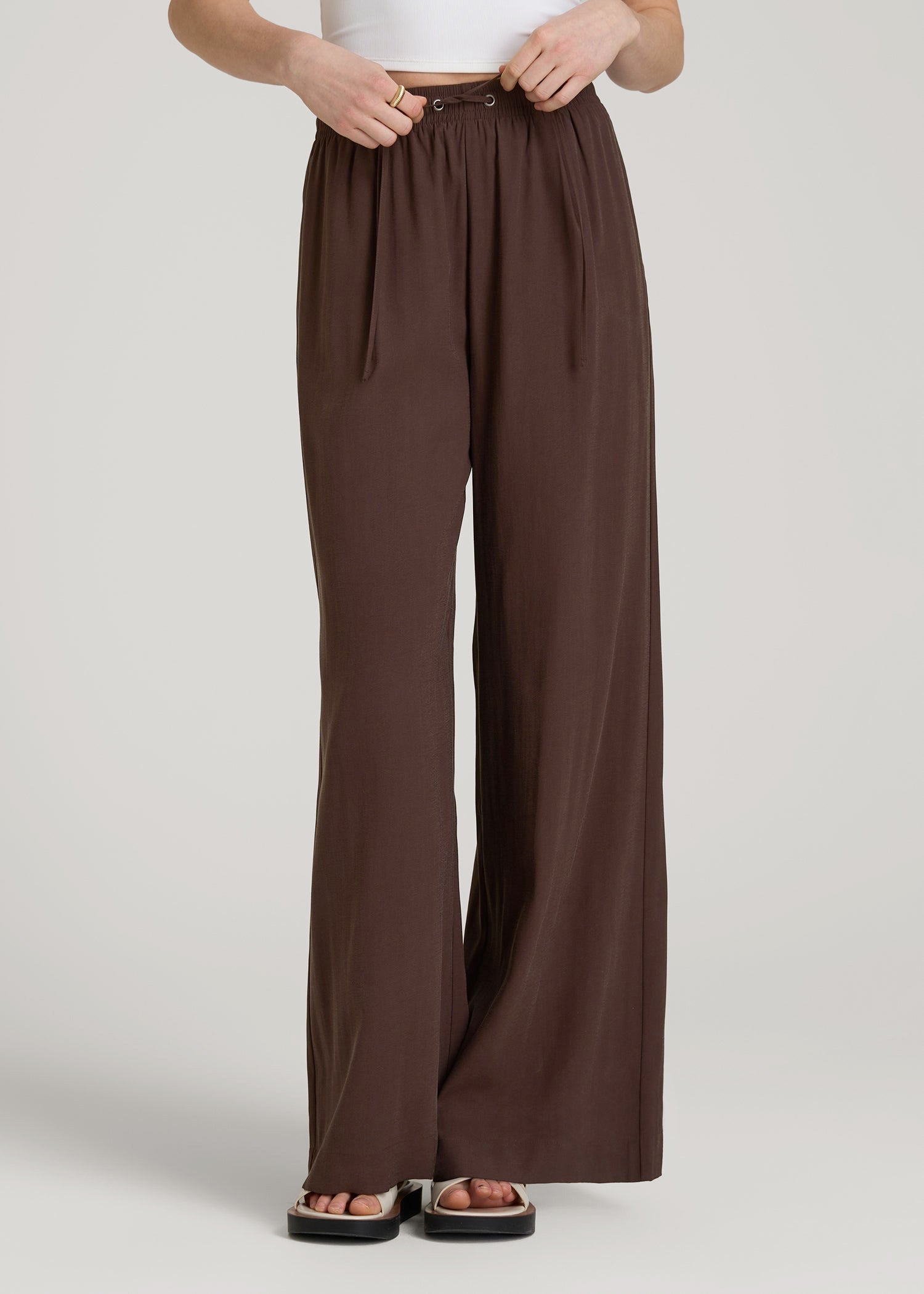 American Tall Women Relaxed Pull-On Pants for Tall Women in Espresso