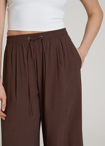 American Tall Women Relaxed Pull-On Pants for Tall Women in Espresso