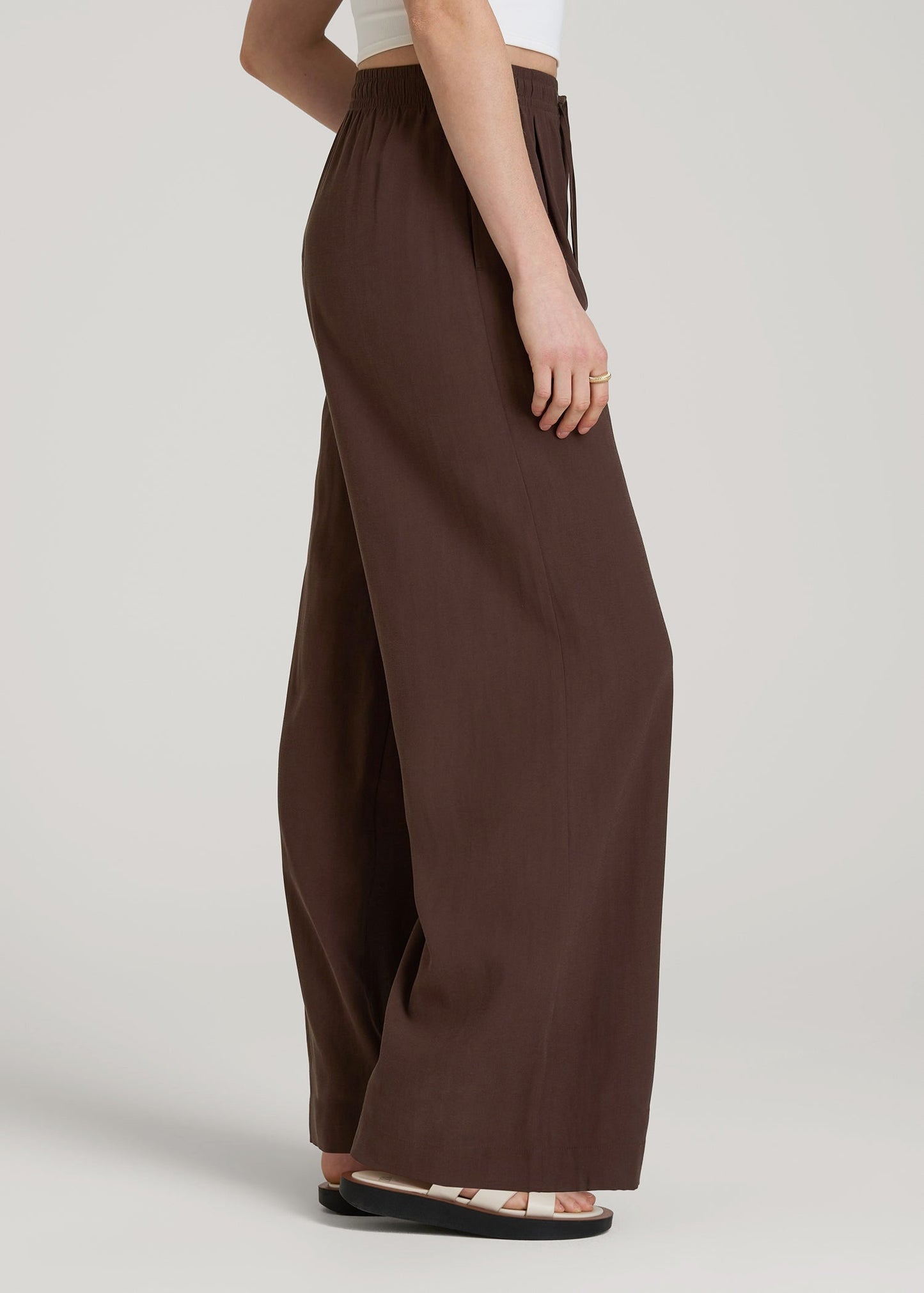 American Tall Women Relaxed Pull-On Pants for Tall Women in Espresso