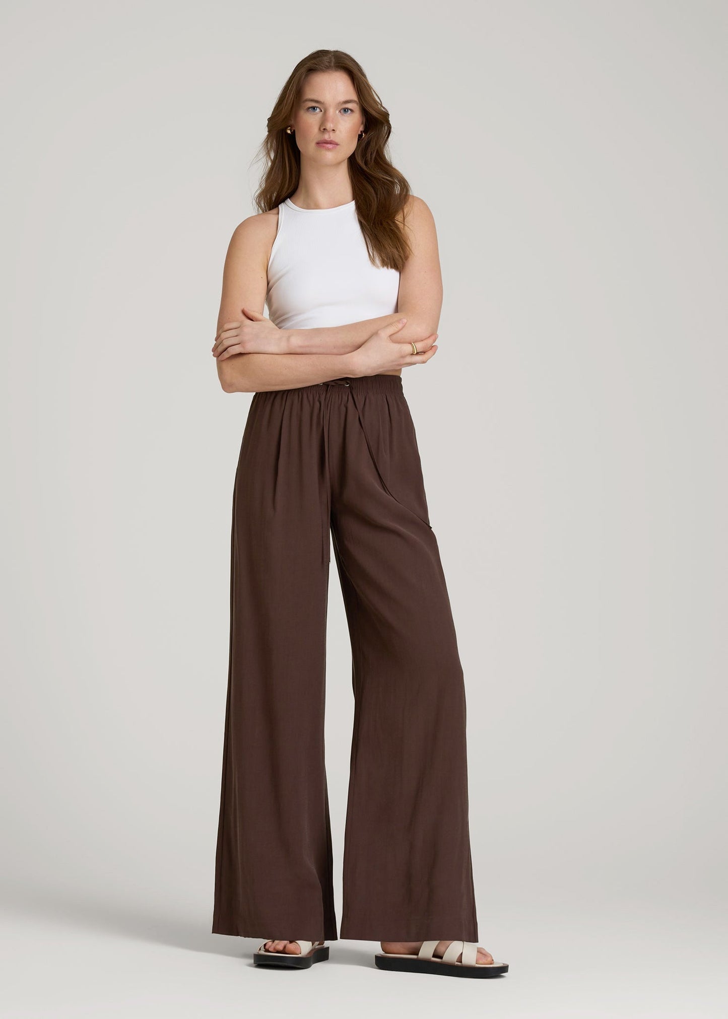 American Tall Women Relaxed Pull-On Pants for Tall Women in Espresso
