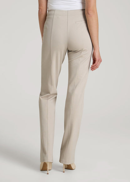 American Tall Women Freedom Flex Slim Straight Leg Dress Pants for Tall Women in Stone