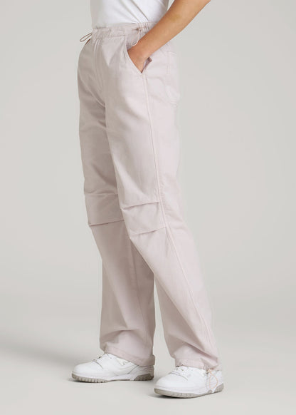 American Tall Women|Men Garment Dyed Parachute Chino Pants for Tall Women in Grey Lilac