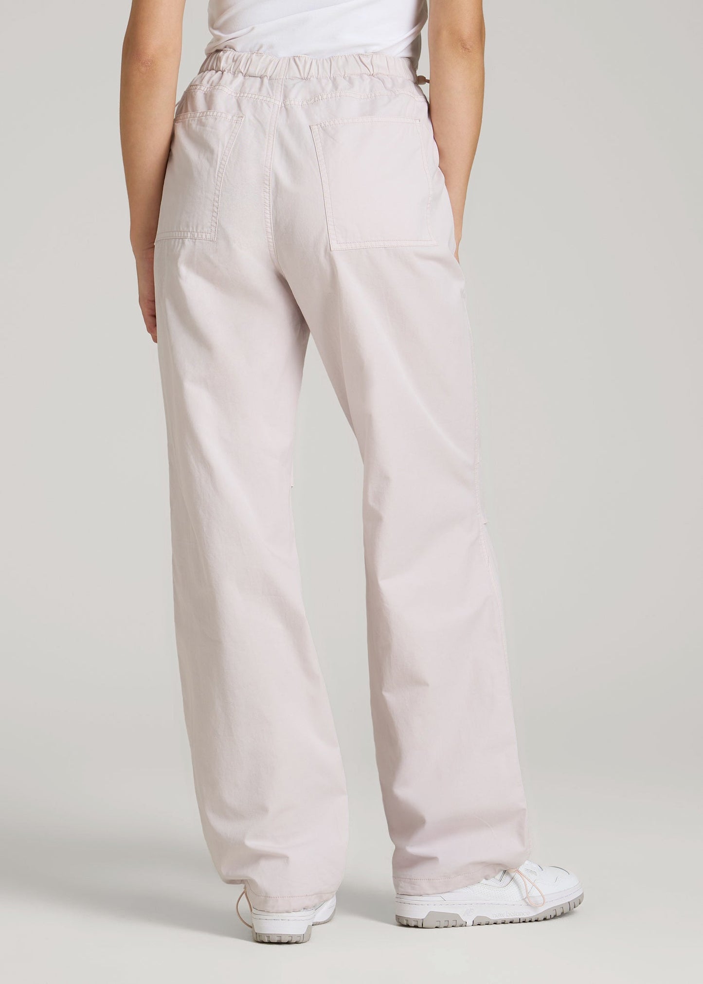 American Tall Women|Men Garment Dyed Parachute Chino Pants for Tall Women in Grey Lilac