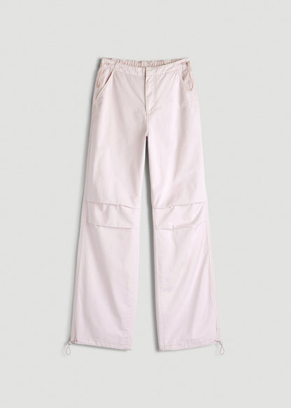 American Tall Women|Men Garment Dyed Parachute Chino Pants for Tall Women in Grey Lilac