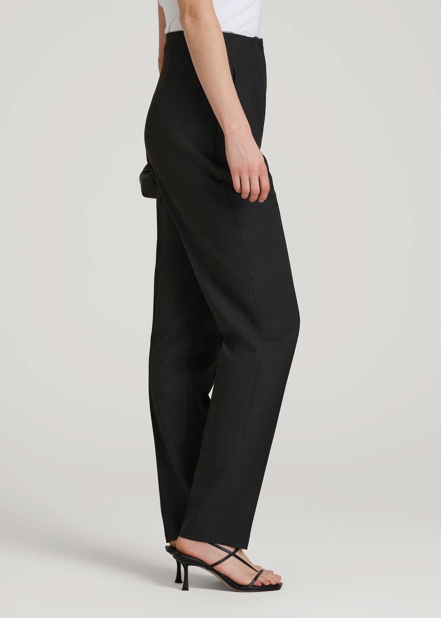 American Tall Women High Rise Pants with Darts for Tall Women in Black