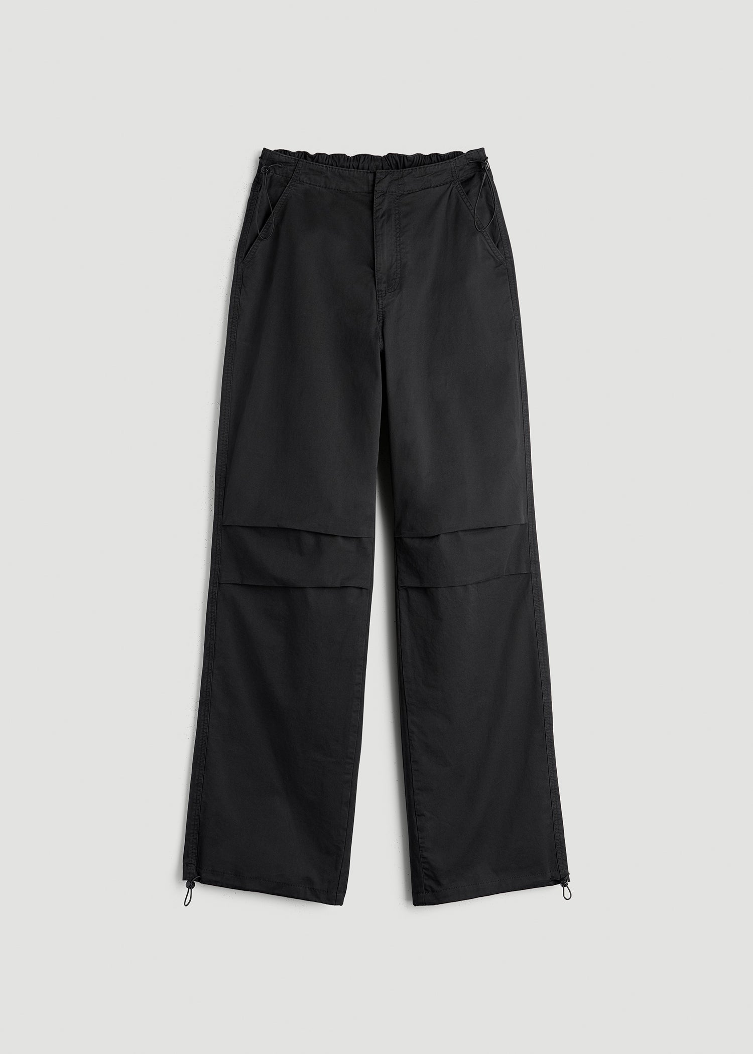 American Tall Women Garment Dyed Parachute Chino Pants for Tall Women in Vintage Black