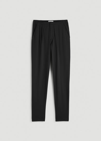 American Tall Women Commuter Pleated Jogger Pant for Tall Women in Black